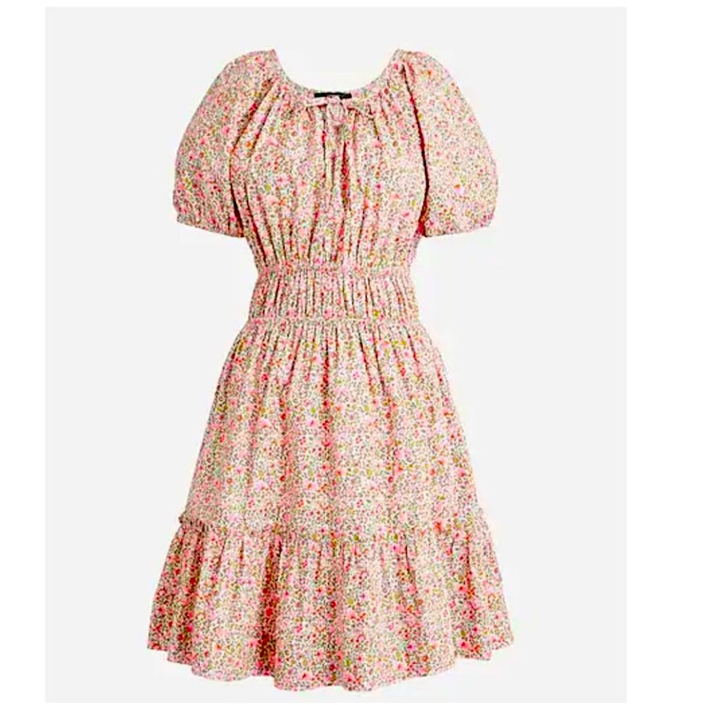 J crew Floral smocked/Cinched Waist dress